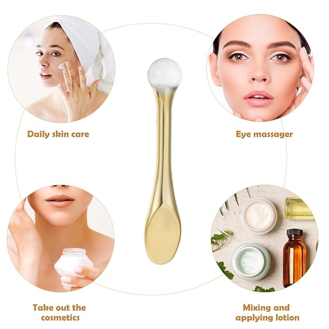 EXCEART 6pcs Metal Makeup Spatula Mini Spoon Eye Cream Massage Sticks Beauty Scoop for Facial Cosmetic Face Cream-VivaGrace Women
