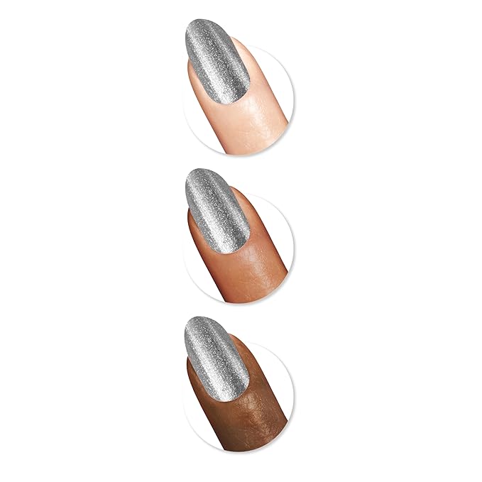 Sally Hansen Insta-Dri, Steel the Show, Quick Dry, Long Lasting, Opaque, Metallic Silver Nail Polish