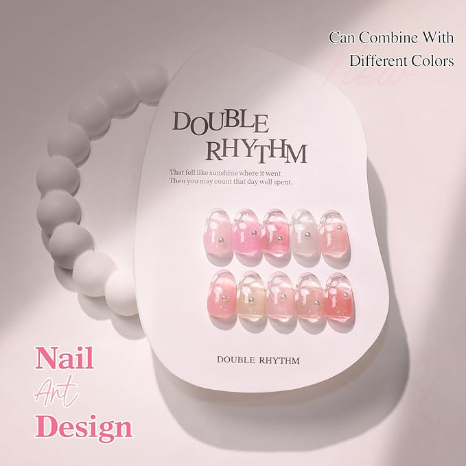 Double Rhythm 28Pcs 0.5Oz Gel Nail Polish Set Same Color Same Bottle Soak Off Gel Polish Kit Nail Art Manicure Salon DIY at Home for Women (Jelly Sheer Clear Collection-T24-8)-VivaGrace Women
