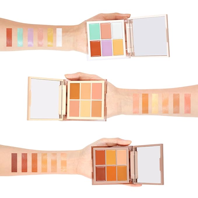 MAEPEOR Face Conceal Contour Palette 6 Colors Full Coverage and Lightweight Concealer Contour Palette Waterproof Long Lasting Contour Palette (Color 02)-VivaGrace Women