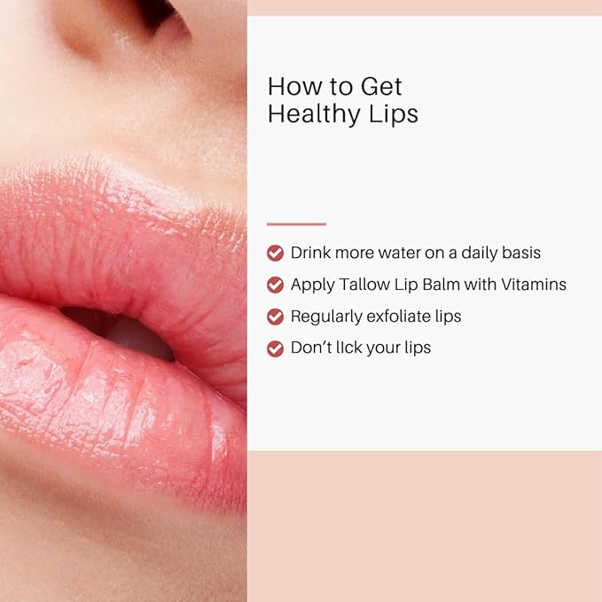 Beef Tallow Lip Balm 100% Grass Fed & Organic, Animal Based Skincare, Carnivore Beauty, Natural Hydrating (4 Pack), Black-VivaGrace Women