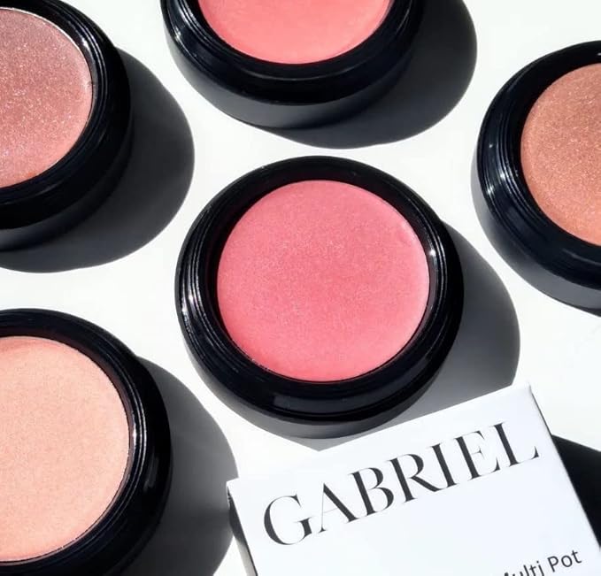 Gabriel Cosmetics Multi Pot (Conch - Rose/Silver Shimmer),3-in-1 Eyes, Lips, Cheeks, Natural, Paraben Free, Vegan, Gluten-free, Cruelty-free, Non GMO, 0.08 oz.-VivaGrace Women