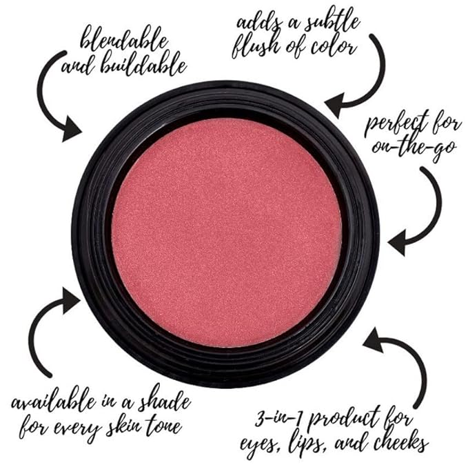 Gabriel Cosmetics Multi Pot (Conch - Rose/Silver Shimmer),3-in-1 Eyes, Lips, Cheeks, Natural, Paraben Free, Vegan, Gluten-free, Cruelty-free, Non GMO, 0.08 oz.-VivaGrace Women
