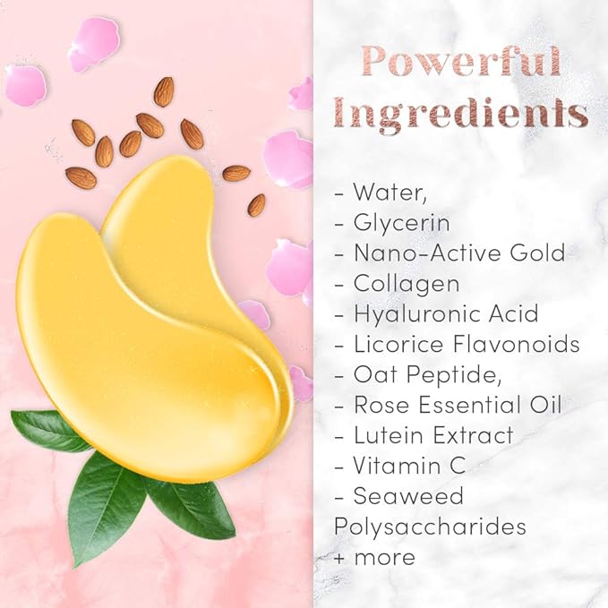 24k Gold Collagen Eye Pads Mask (Gold)-VivaGrace Women