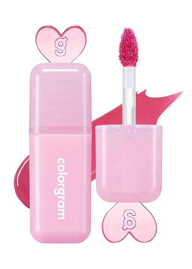 COLORGRAM Juicy Drop Tint 07 Cool Peach | Juicy Lip Gloss, Glowing Lip Stain with Fruity Colors, Buildable & Blendable, Highly Pigmented-VivaGrace Women