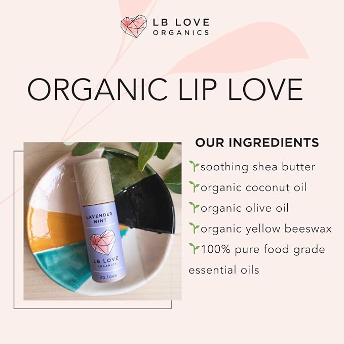 Plastic Free Lip Love | Jumbo Organic Lip Balm | Organic Beeswax and Plant Based | Zero Waste Natural Lip Balm (Lavender Mint)-VivaGrace Women