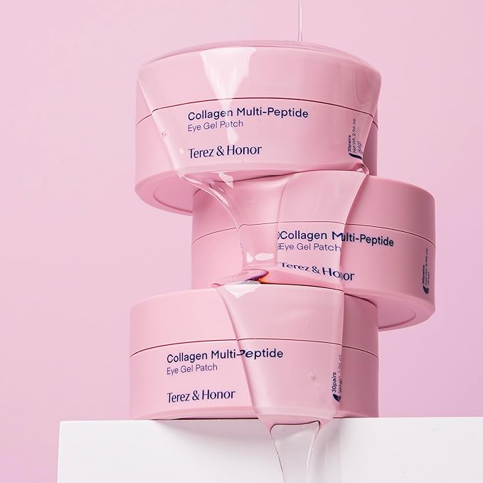 TEREZ & HONOR Peptide Collagen Under Eye Patches - 60 Korean Firming, Glowing & Hydrating Hydrogel Mask for Puffy Eyes, Dark Circles, Wrinkles, Fine Lines, Undereye Bags - Anti-Aging Eye Gel Pads-VivaGrace Women