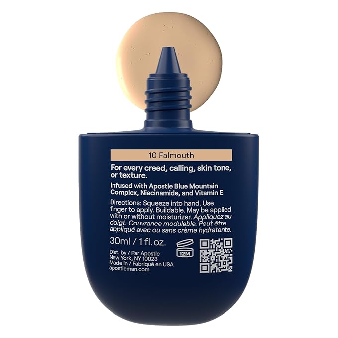 APOSTLE Reclaim Tinted Moisturizer for Men (10 Falmouth) - Niacinamide, Vitamin E, Squalane, Hyaluronic Acid, Tinted Face Moisturizer For Men. Hydrates, Evens Skin Tone, Reduces Fine Lines, 1 Fl. Oz.-VivaGrace Women