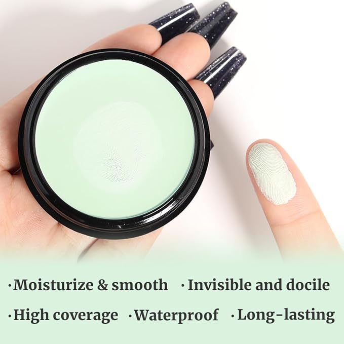 Kaely Color Correcting Concealer,Cream Pot Concealer Full Coverage,under Eye Concealer Palette for Conceals Dark Circles,Waterproof Foundation Face Makeup,08 Green-VivaGrace Women