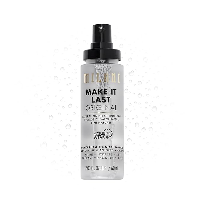 Milani Make It Last Original - Natural Finish Setting Spray 3-in-1 Setting Spray and Primer- Prime + Correct + Set Makeup Finishing Spray and Primer - Long Lasting Makeup Primer and Spray 2.03 Fl. Oz-VivaGrace Women