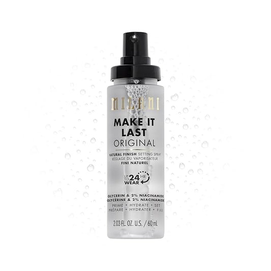 Milani Make It Last Original - Natural Finish Setting Spray 3-in-1 Setting Spray and Primer- Prime + Correct + Set Makeup Finishing Spray and Primer - Long Lasting Makeup Primer and Spray 2.03 Fl. Oz-VivaGrace Women