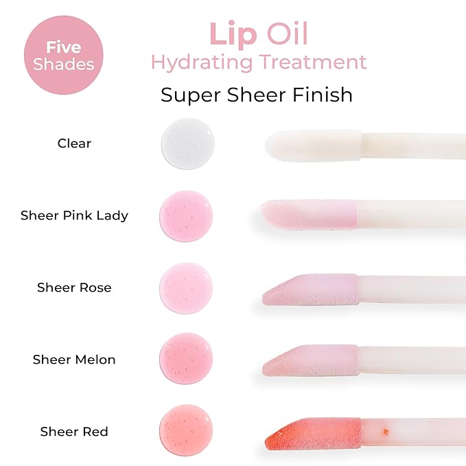 MCoBeauty Lip Oil Hydrating Treatment, Sheer Rose, Moisturizing Shine for Naturally Beautiful Lips, Vegan, Cruelty Free Cosmetics-VivaGrace Women