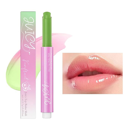 Juicy Lip Plump Shift, Click Melting Lip Balm Lasting Tint Hydrating & Nourishing Lip Care Moisturizer Glossy Color Changing Lip Gloss Non Sticky Lipstick Vegan Tinted Lip Balm (#4 Kiwifruit)-VivaGrace Women