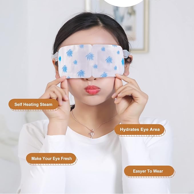 Qiai Self-Heating Steam Eye Mask 10 Packs for Better Sleep&Eye SPA|Reduce Dark Circles & Puffiness|Relief Eye Fatigue Dry&Itchy Eyes|Reduce Wrinkles|Heated Eye Mask Portable for Personal Care-VivaGrace Women