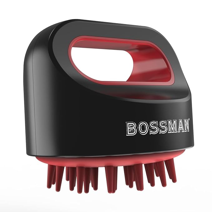 Bossman Titan Shower Scalp Massager – Ergonomic Silicone Scrubber for Product Build-Up, Dandruff & Pore Stimulation – Head & Beard Care Tool with Soft Bristles-VivaGrace Women