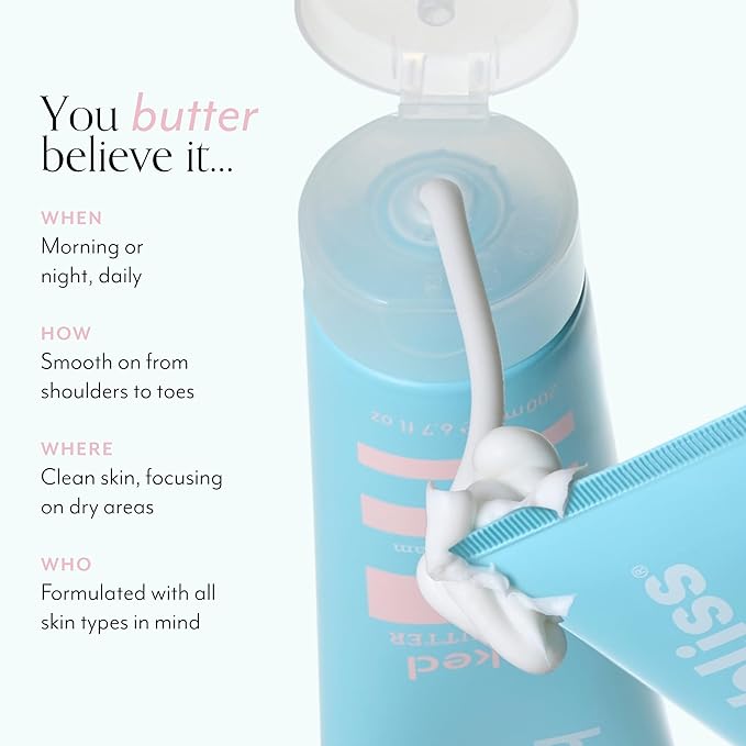 Bliss - Naked Body Butter - Unscented - Maximum Moisture Cream - 6.7 Fl Oz - Daily Moisturizer for Women & Men - Fragrance Free - Vegan and Cruelty Free-VivaGrace Women