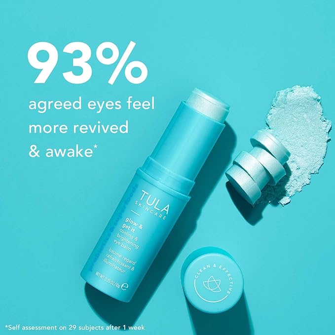 TULA Skin Care Eye Balm Glow & Get It - Dark Circle Treatment, Instantly Hydrate and Brighten Undereye Area, Portable and Perfect to Use On-the-go, 0.35 oz.-VivaGrace Women