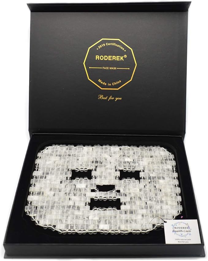 Jade Face Sleeping Mask, Jade Mask for Relieving Face & Eye Puffiness Migraine, Anti Wrinkle Mask Therapy, Yoga Meditation Tools (Clear Crystal)-VivaGrace Women
