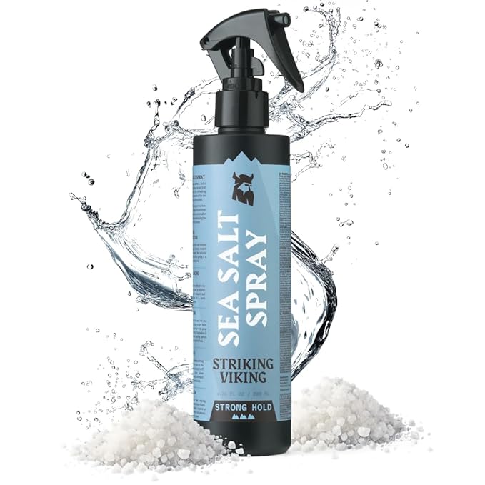 Striking Viking Sea Salt Spray for Men - Strong Hold - 200ml (6.76 Fl Oz) Blue Ocean - Texturizing, Volumizing & Curl Enhancing - Paraben Free - Sea Salt Spray for Hair Women-VivaGrace Women