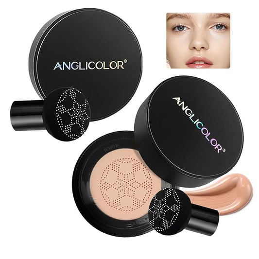Mushroom Head Air Cushion CC Cream Strong Concealer 2PC,Face Makeup Cushion Foundation Long Lasting,Moisturizing BB Cream Makeup Base Primer Even Skin Tone for All Skin Types (2PC 01, 200g)-VivaGrace Women