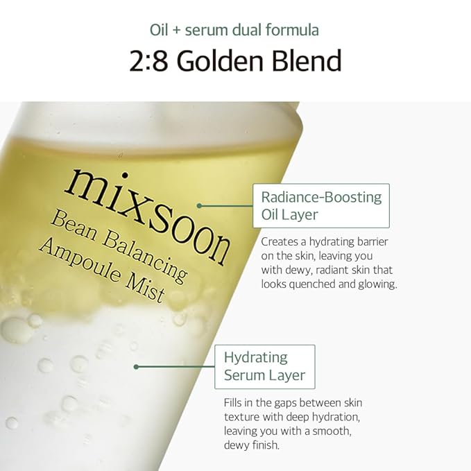 mixsoon Bean Balancing Ampoule Mist Skin moisturizer and Oil balance For Hydrated Radiance Korean Glass Skin Care 3.38 fl. oz. / 100ml-VivaGrace Women