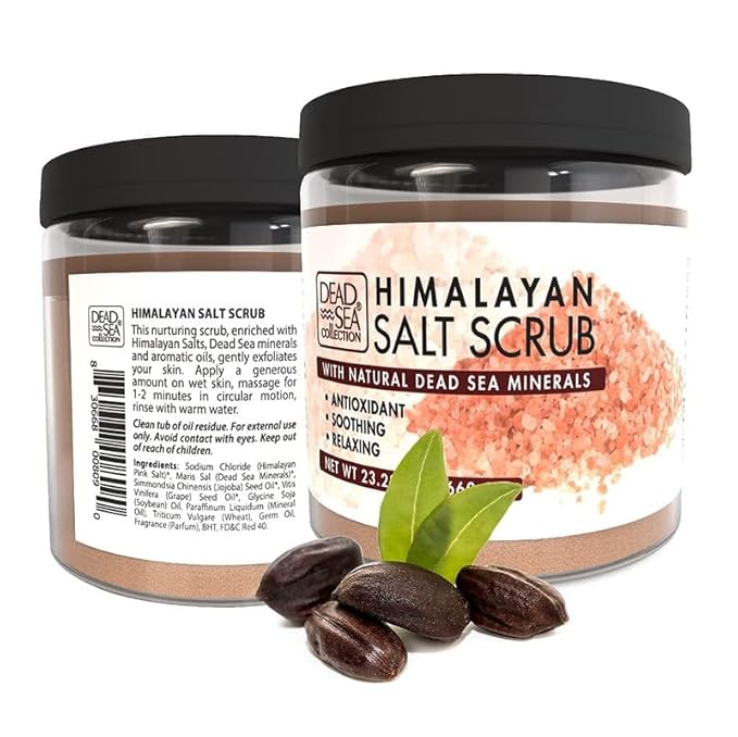 Dead Sea Collection Himalayan Salt Scrub – Exfoliating Body Scrub for Women – Moisturizing and Nourishing Skin – with Pure Oils and Dead Sea Minerals (23.28 Oz)-VivaGrace Women