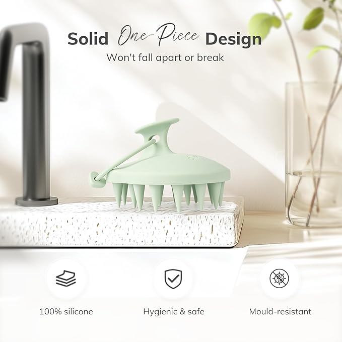 Sndyi Silicone Scalp Massager Hair Growth, Scalp Scrubber with Soft Silicone Bristles, Scalp Exfoliator for Dandruff Removal, Large Size Shampoo Brush, Wet Dry Scalp Brush for Long Thick Curly Hair-VivaGrace Women