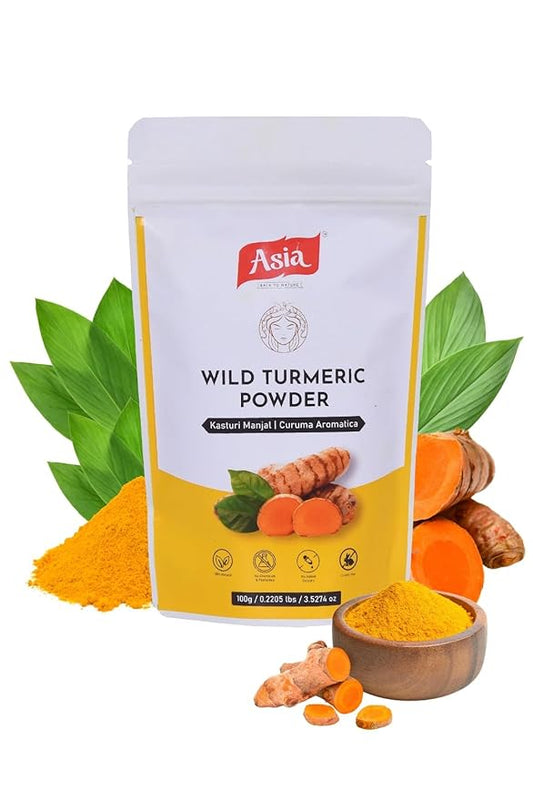Asia Wild turmeric Powder by Asia | 100g /3.5 Oz | Kasturi Manjal | Curcuma Aromatica |100% Natural – Nothing external added | Preparing Turmeric Face Mask | For Face Packs & Face Mask-VivaGrace Women