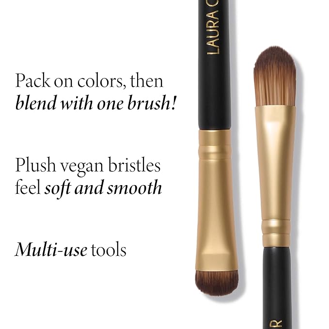 LAURA GELLER NEW YORK Dual-Ended Eyeshadow Brush - Domed Shader & Blending Brush for Baked and Pressed Eyeshadow Application - All Over Eye Makeup Brush-VivaGrace Women