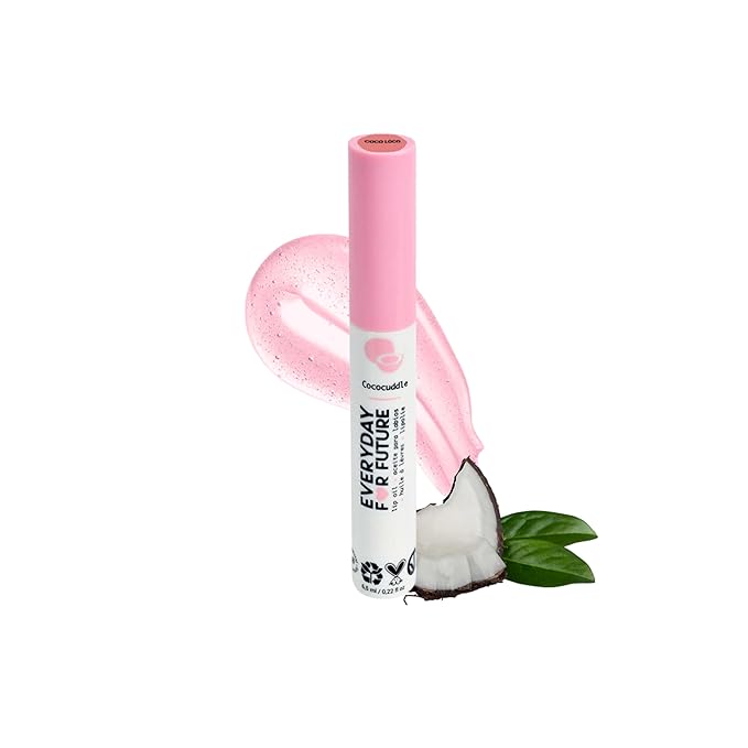 Coconut Lip Oil | Pearl Pink Lip Treatment with Coconut Oil | Moistuizing Lip Oil | Vegan & Cruelty Free Lip Oil | 99% Natural Lip Oil | Coco Loco 5 ml (Pearl Pink)-VivaGrace Women