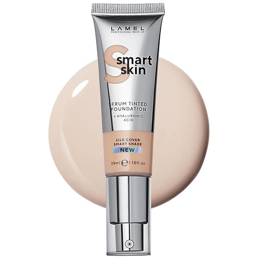 LAMEL Smartskin Serum Tinted Foundation - Hydrating & Nourishing - Hypoallergenic & Skin-Caring - Color Correcting - Anti-Aging Formula with Hyaluronic Acid - 402, 1,18 fl.oz-VivaGrace Women