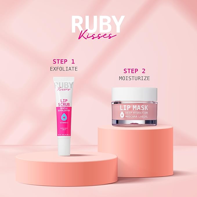 Ruby Kisses Exfoliating Lip Scrub, Gentle Smoothing for Soft Lips, Jojoba & Shea Butter Enriched, Non-Greasy, Hydrating Lip Care, Lightweight for Healthy & Supple Lips-VivaGrace Women