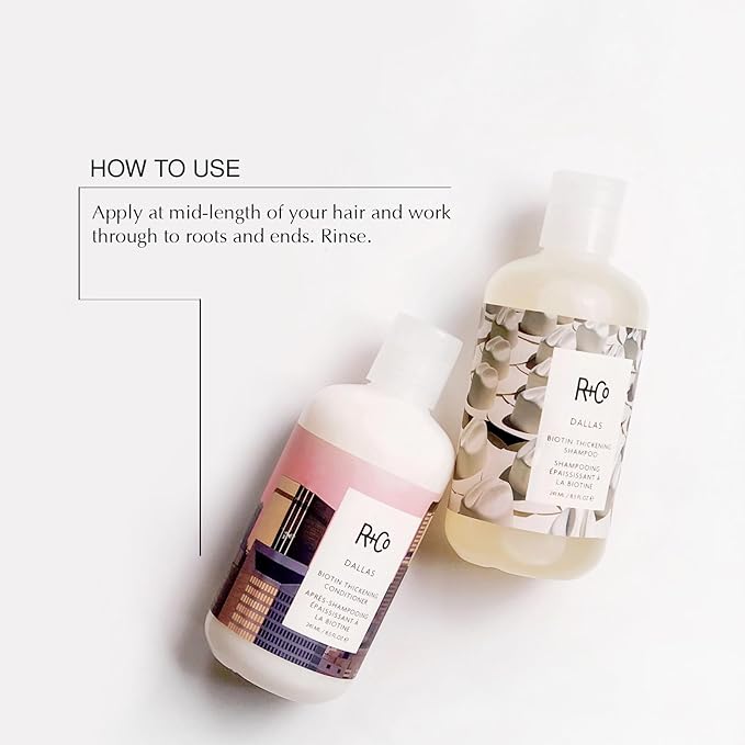 R+Co Dallas Biotin Hair Thickening Shampoo and Conditioner Set (8.5 Oz) + Deluxe Sample (.5 Oz) | For Hair Growth | Sulfate-Free | Vegan + Cruelty-Free |-VivaGrace Women