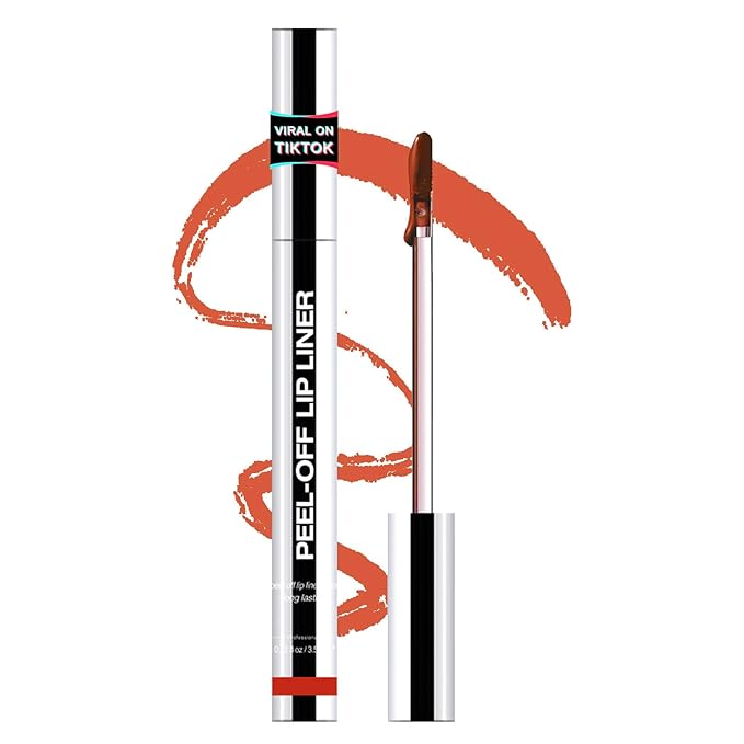 Peel Off Lip Liner Stain - Long Lasting Natural Lip Stain Transfer-proof Lip Liner, Moisturizing Waterproof Lip Gloss Stain, Highly Pigmented Color for All Skin, Ideal Gifts for Women (Coral)-VivaGrace Women