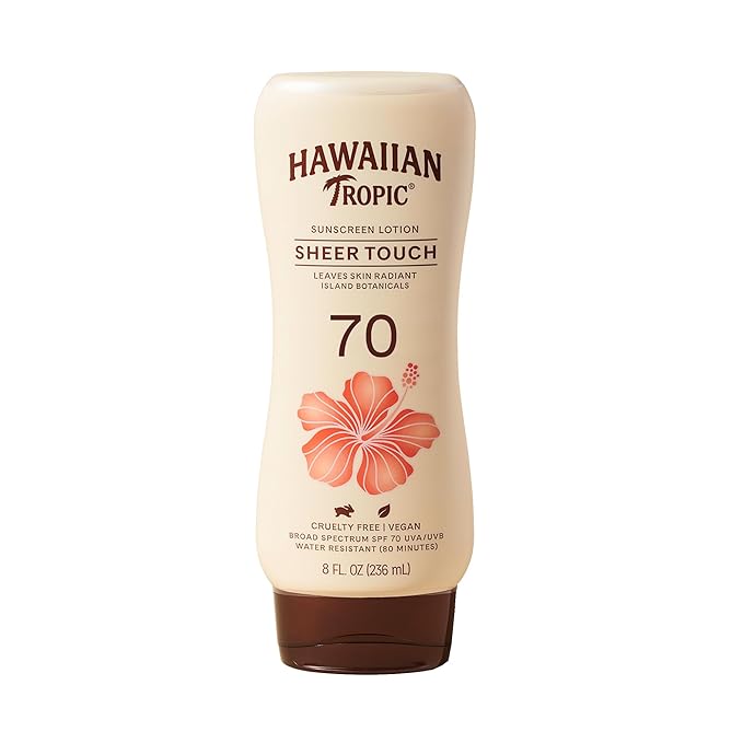 Hawaiian Tropic Sheer Touch Lotion Sunscreen SPF 70, 8oz | Broad Spectrum, Oxybenzone-Free, Sunblock Lotion, Hawaiian Tropic Sunscreen SPF 70, 8oz-VivaGrace Women