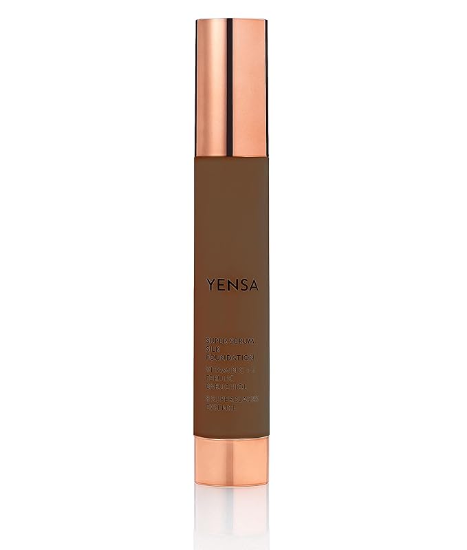 YENSA Super Silk Foundation - Full Coverage, Age-defying complex of Vitamin C, E, Ferulic, and Bakuchiol Oil (Deep 3) 1.0 fl oz-VivaGrace Women