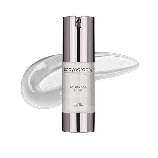 BODYOGRAPHY - Foundation Primer (Clear): Flawless Anti-Aging Salon Makeup Primer w/Vitamin E, A, Jojoba, Grapeseed Oil | Control Shine | Gluten-Free, Cruelty-Free, 1 oz.-VivaGrace Women