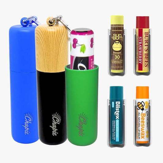 OG | Vacuum Insulated Lip Balm Keychain Holder, Prevents Melting & Messes | 3-Pack (Earth)-VivaGrace Women