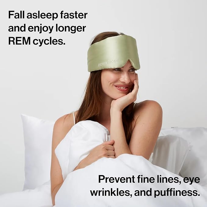 Dore & Rose Deep Sleep Mask Light Blocking, 23 Momme Mulberry Silk Eye Mask, Ultra Soft, Adjustable - Travel Sleeping Mask for Men & Women - Olive-VivaGrace Women