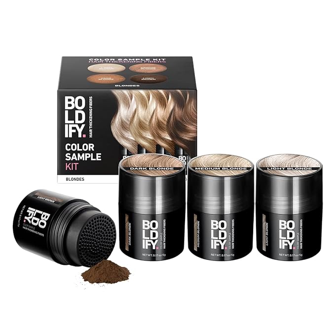 Boldify Hair Fibers Color Sample Kit - Fill In Thinning and Fine Hair for an Instantly Fuller, Thicker Look - 14 Shades for Women & Men - Blondes-VivaGrace Women