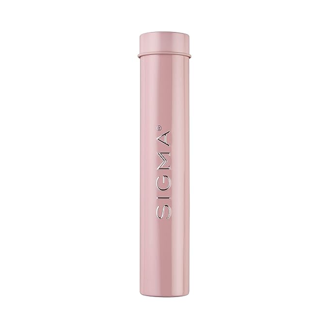 Sigma Beauty Travel Essential Trio - Makeup Brush Set for Foundation Powder Eyeshadow - 3 Tool Brushes with Brush Tin Holder - - Skin Safe, Vegan Makeup Brushes for Travel - Light Pink-VivaGrace Women