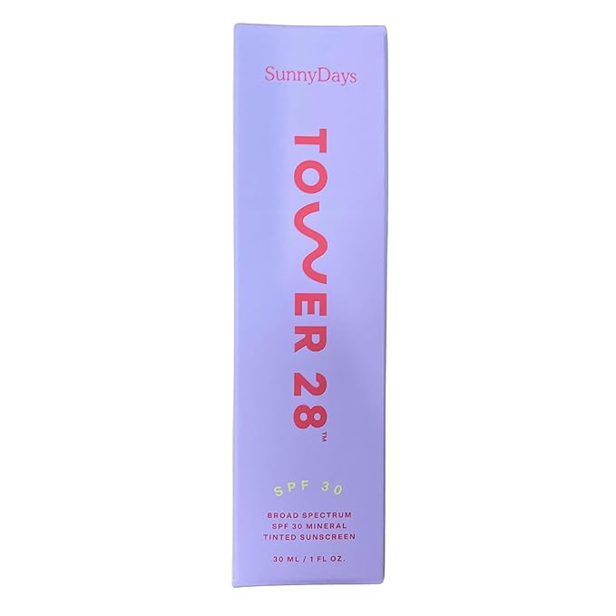 Tower 28 Beauty SunnyDays SPF 30 Tinted Mineral Sunscreen - For Sensitive Skin - 2-in-1 Facial Broad Spectrum UVA/UVB Protection + Foundation – Shade 30 PCH, 1 Fl Oz-VivaGrace Women