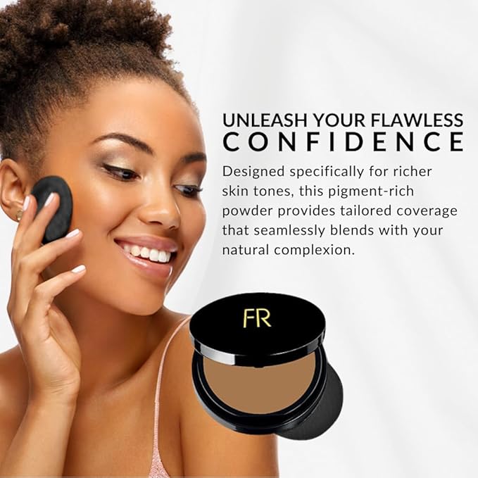 Luxury Oil Blotting Pressed Powder by Flori Roberts, Long Lasting Oil and Shine Control, Flawless Complexion for Women of Color or Deeper Skin Tones-VivaGrace Women