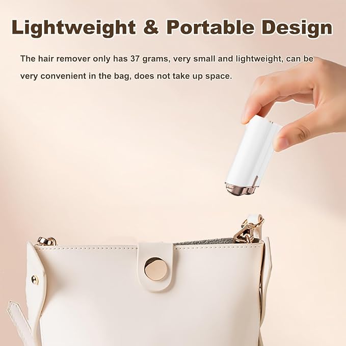 Facial Hair Removal for Women, Portable Painless Electric Shaver Device with Built-in LED, Wet/Dry Electric Razor Hair Remover Epilators for Face, Chin, Upper Lip and Arms (White-2025)-VivaGrace Women