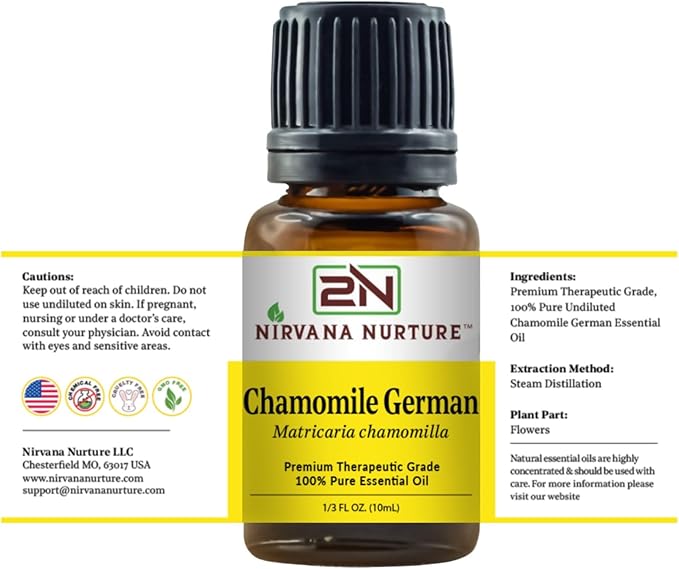 Chamomile German Essential Oil 100% Pure Premium Therapeutic Grade, Undiluted - Aromatherapy Diffuser for Calm and Relaxation, Skin Care, Hair Care-VivaGrace Women