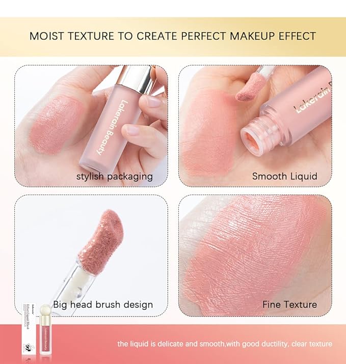 MEICOLY Matte Dewy Liquid Blush,Super Natural Cream Blush Stick for Cheeks,Silky Smooth Soft Pinch Long-Lasting Waterproof and Sweat proof Blush Makeup,Cruelty-Free,04 Joy,Orange Red-VivaGrace Women