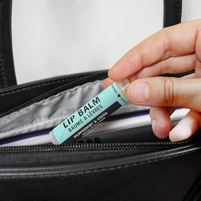 Caron & Doucet - 100% Natural Lip Balm - Premium Beeswax & Olive Oil Moisturizing Lip Balm - Best for Dry Chapped Lips. (Pack of 4, Peppermint & Cocoa)-VivaGrace Women