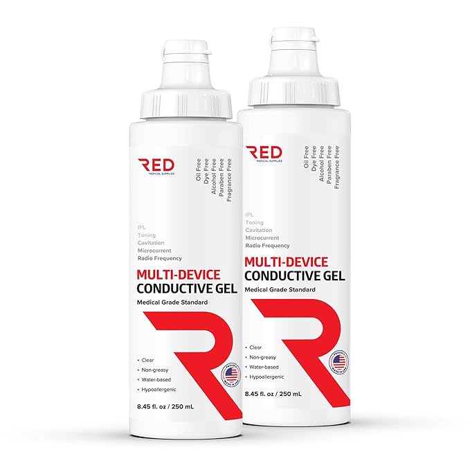 Conductive Gel for Facial, RF & Cavitation Devices – Ultra-Hydrating, Long-Lasting, 96% Organic, Hypoallergenic Leave-On Formula – Pro-Grade Performance – Made in USA – 8.45 fl oz (Pack of 2)-VivaGrace Women