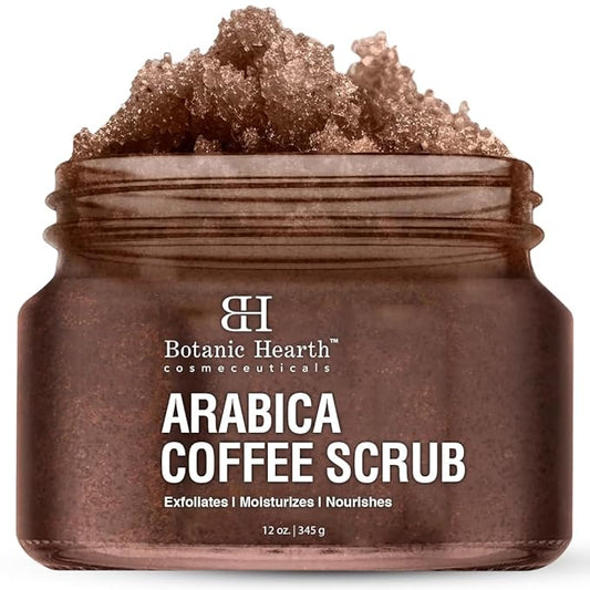 Botanic Hearth Arabica Coffee Body Scrub Exfoliating Body Scrub Act As Body Exfoliator & Helps With Moisturizing Skin, Acne, Cellulite, Dead Skin Scars, Wrinkles 12 Oz-VivaGrace Women