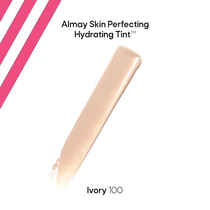 Almay Hydrating Liquid Foundation Tint, Lightweight with Light Coverage, Naturally Dewy Finish, Hypoallergenic, Dermatologist TestedFragrance Free, 100 Ivory, 0.94 fl oz.-VivaGrace Women